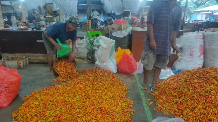 Kondisi Pasar Induk Kediri Sepi, Harga Cabai Rawit Turun