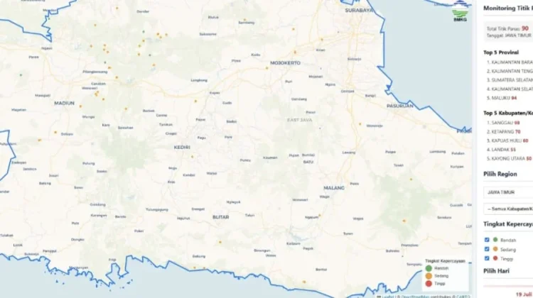 BMKG Dhoho Kediri Imbau Warga Waspadai Lima Titik Panas saat Musim Kemarau