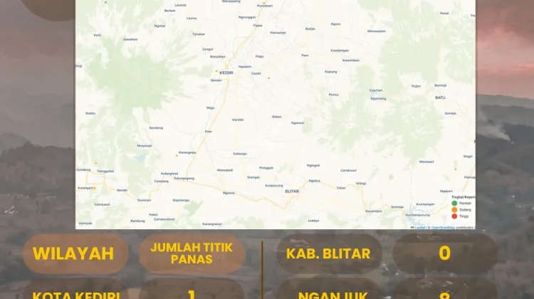 BMKG Catat 15 Titik Panas Muncul di Kediri Raya
