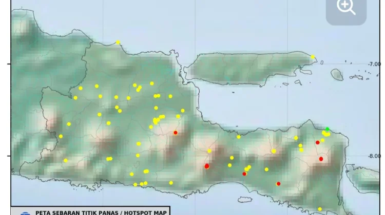 Lima Titik Panas Terpantau di Karesidenan Kediri