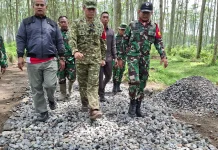 Dansatgas TMMD ke-127 Tinjau Pembangunan Desa Gadungan