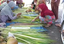 Menjelang Lebaran Ketupat, Permintaan Janur Kelapa di Jombang Naik