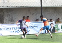 Puluhan Peserta Meriahkan Seleksi Timnas Football 7 Indonesia di Kediri