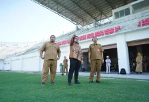 Pemasangan Atap, Pembangunan Stadion Gelora Daha Jayati Telan Anggaran 57 Miliar