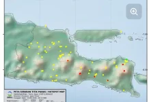 Lima Titik Panas Terpantau di Karesidenan Kediri