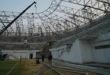 Pemasangan Rangka Atap Stadion GDJ Ditargetkan Rampung September