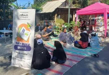 Lapak Baca Gratis Meja Kolektif Diserbu Pengunjung CFD Pare
