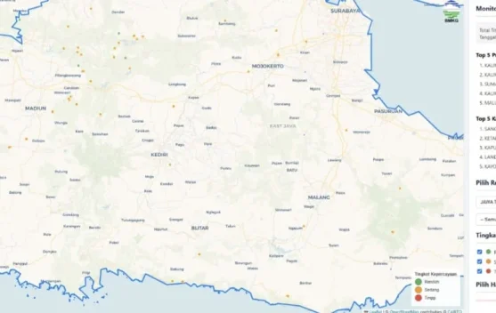BMKG Dhoho Kediri Imbau Warga Waspadai Lima Titik Panas saat Musim Kemarau