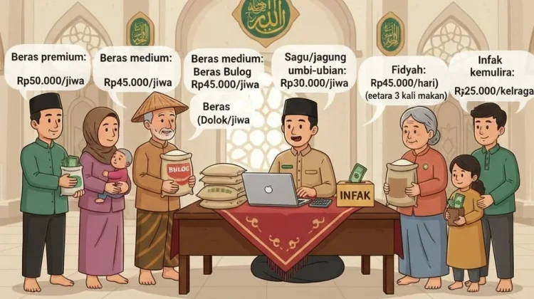 Ini Besaran Zakat Fitrah Kota Kendari 1447 Hijriah/2026 Masehi