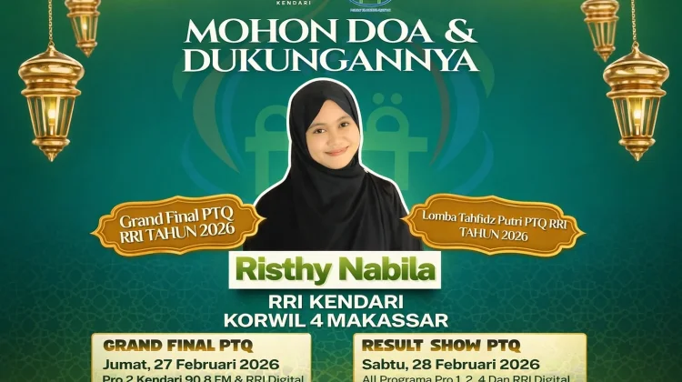 Grand Final PTQ RRI 2026, Risthy Nabila Siap Harumkan Nama Kendari.