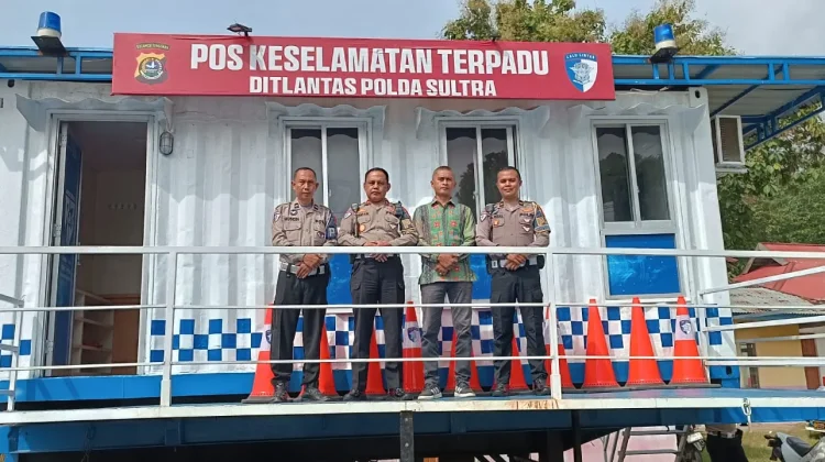 Ditlantas Polda Sultra Dirikan Pos Keselamatan di Pohara