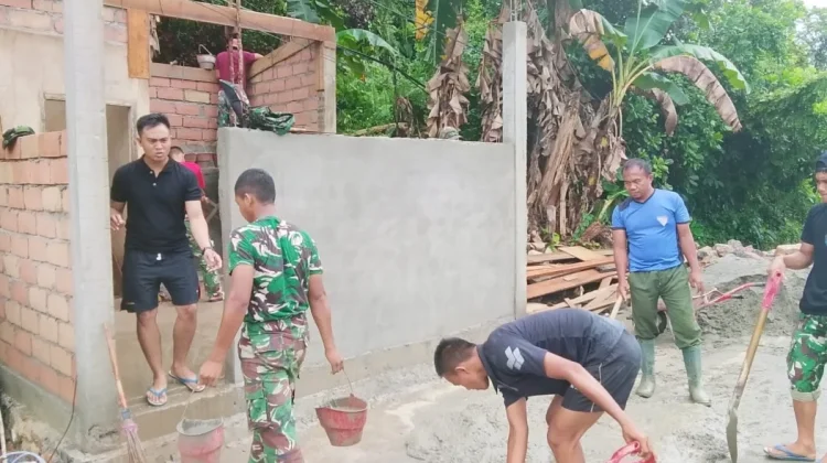 Satgas TMMD Kendari Lakukan Pengecoran Slop MCK Sambuli