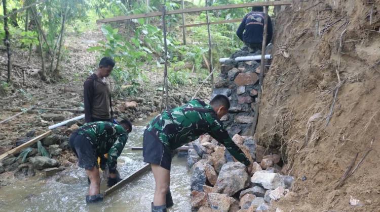 Satgas TMMD Kendari Pacu Pembangunan Talud di Anggoeya