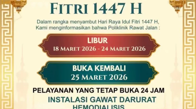 RSUD Kendari Umumkan Jadwal Libur Idul Fitri
