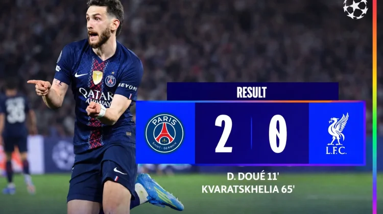 PSG Kalahkan Liverpool 2-0 Leg Pertama Perempat Final Liga Champions