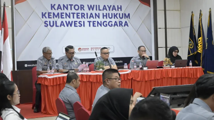 Kanwil Kemenkum Sultra Gelar Monev Triwulan I 2026