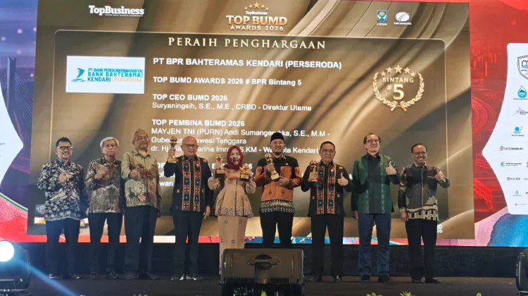 Pemkot Kendari dan BPR Bahteramas Raih Penghargaan TOP BUMD Awards 2026
