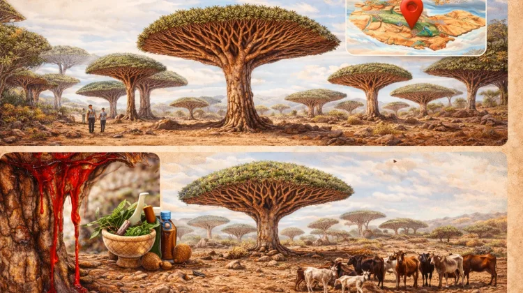 Pohon Langka Dragon Blood Tree Jadi Misteri Alam Socotra