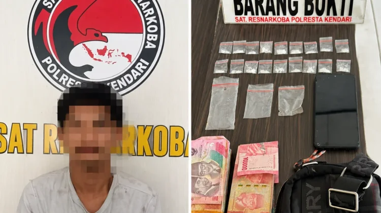 Polresta Kendari Ringkus Pengedar Sabu di Mandonga, 18 Paket Siap Edar Disita