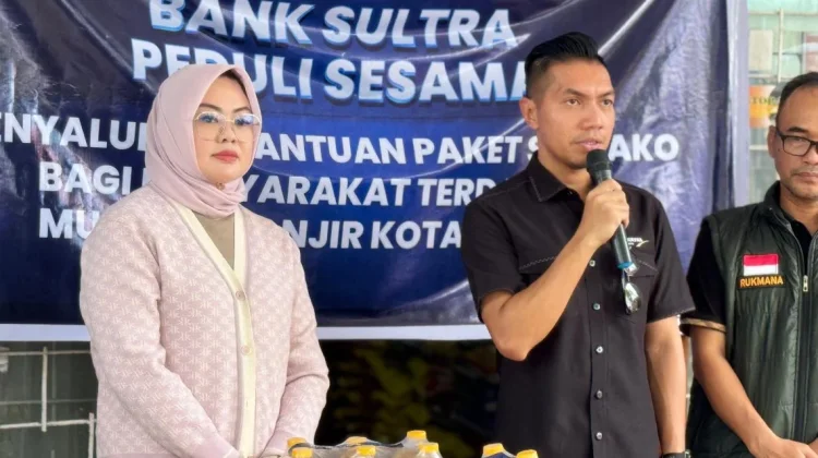 Pemkot Kendari Bersama Bank Sultra Salurkan Bantuan Korban Banjir