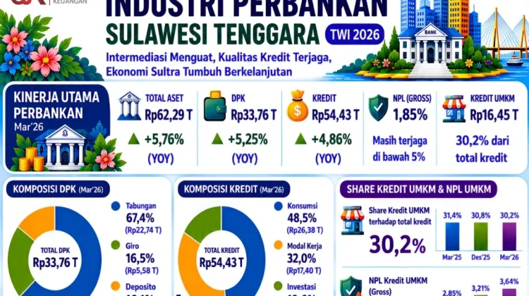 OJK Sultra Catat Aset Perbankan Tumbuh 5,76 Persen