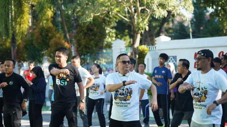 Kanwil Kemenkum Sultra Gelar Senam Bersama