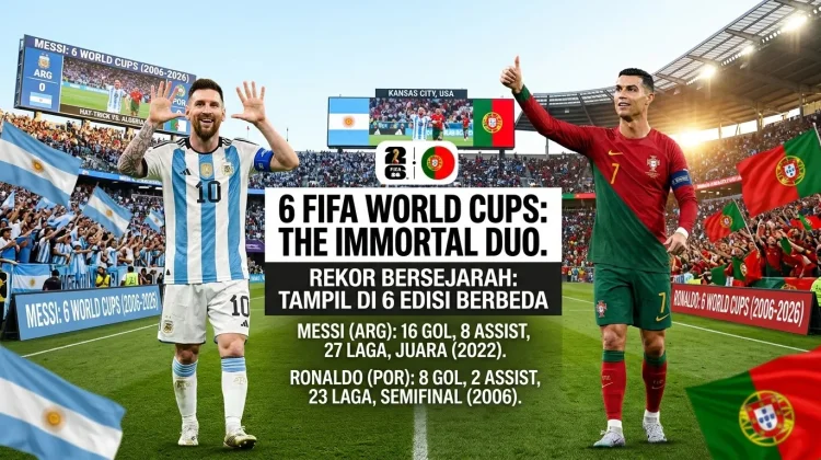 Cetak Sejarah di Piala Dunia 2026, Messi dan Ronaldo Resmi Tampil di 6 Edisi Berbeda