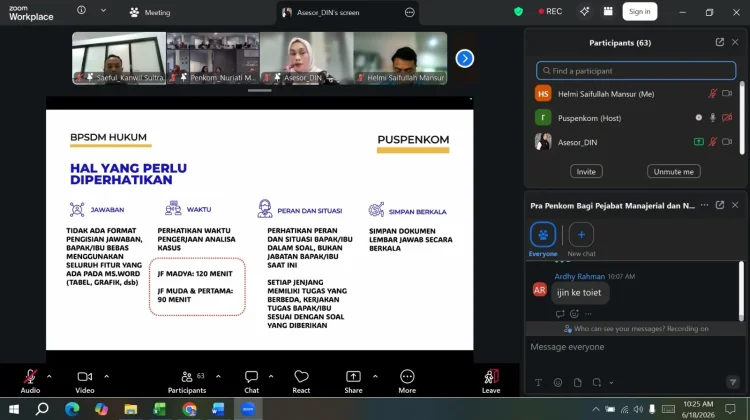 Kemenkum Sultra Ikuti Kegiatan Pra Assessment Secara Virtual
