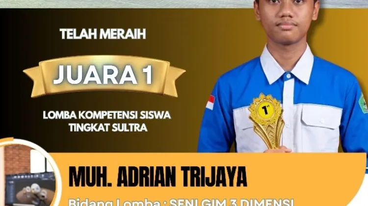 Tiga Siswa SMKN 6 Kendari Borong Juara 1 LKS Tingkat Sultra