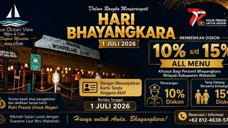 Blue Ocean Wakatobi Hadirkan Promo Spesial HUT Bhayangkara ke-80 untuk Polri