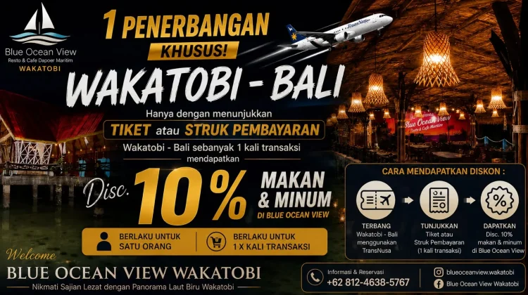 Blue Ocean Hadirkan Promo Khusus Penumpang Pesawat Rute Bali-Wakatobi