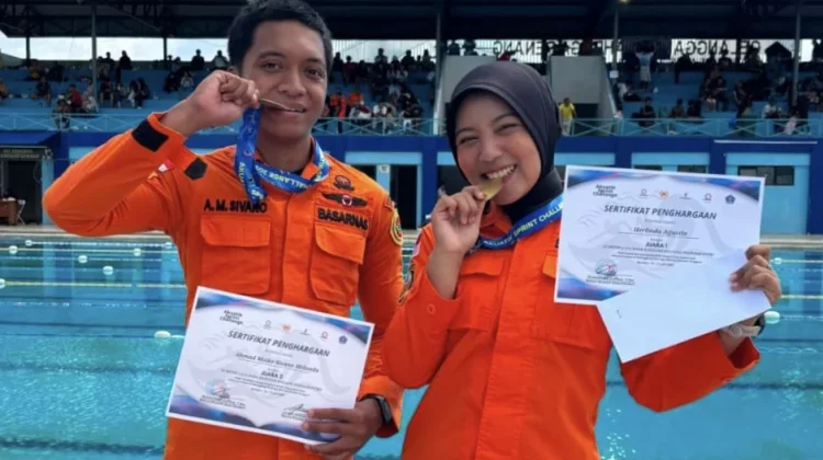 Dua Rescuer Basarnas Kendari Raih 8 Medali Aquatic Sprint Challenge