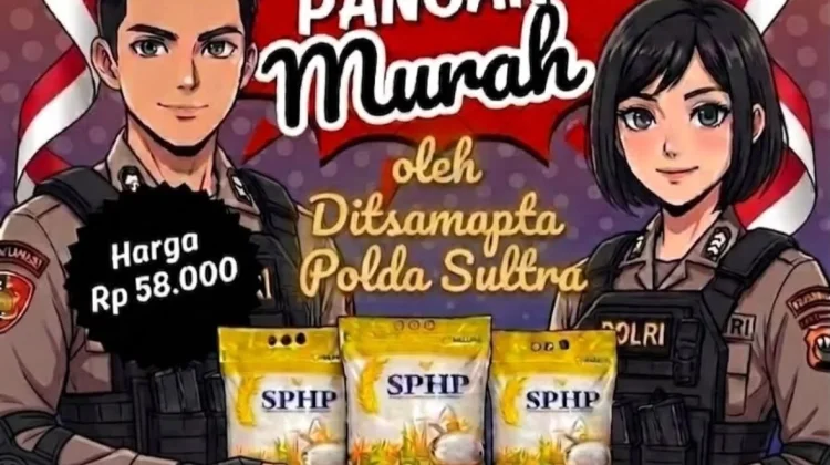 Gerakan Pangan Murah Ditsamapta Polda Sultra Digelar di Ranomeeto