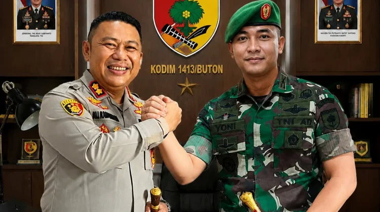 Perkuat Sinergi, Kapolres dan Dandim 1413/Buton Gelar Pertemuan Silaturahmi