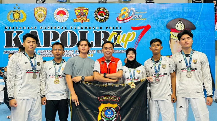 Borong Lima Medali, Tim Taekwondo Polda Sultra Bersinar di Kejurnas Kapolri Cup 202
