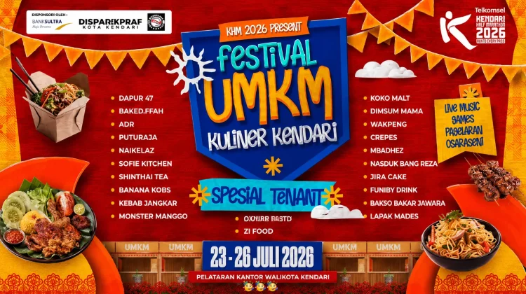 Festival UMKM Kuliner Kendari 2026 Hadirkan Puluhan Tenant Lokal