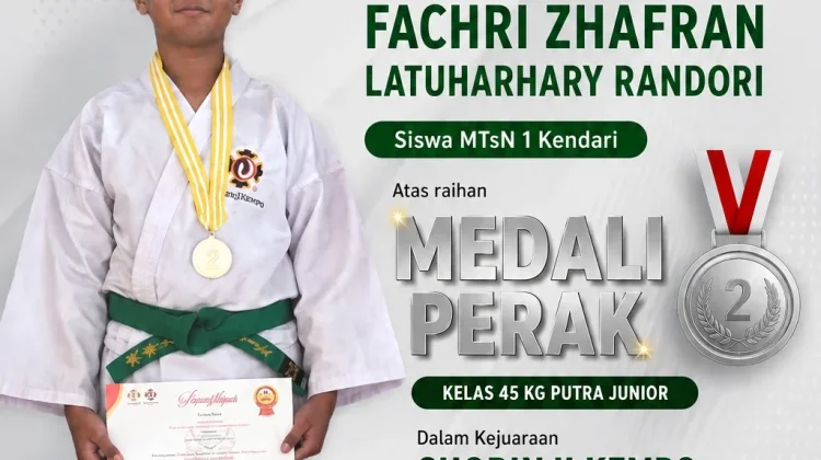 Kepala MTsN 1 Kendari Apresiasi Siswa Raih Medali Perak Kempo