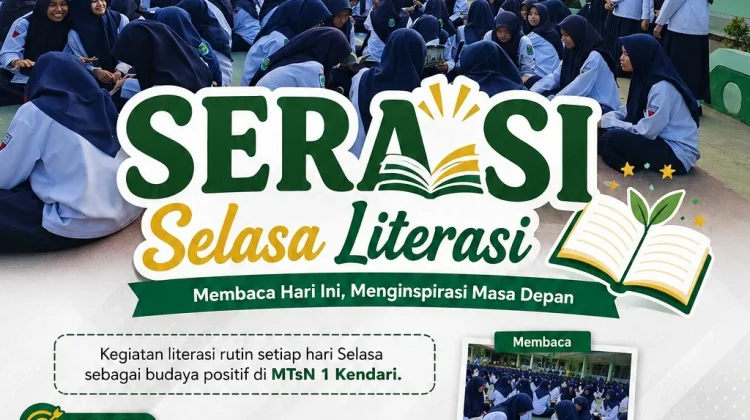 Program SERASI MTsN 1 Kendari Perkuat Budaya Literasi Siswa