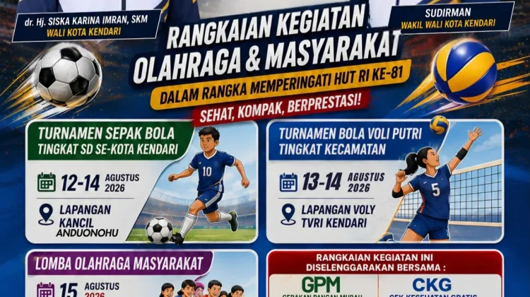 Pemkot Kendari Semarakkan HUT RI lewat Kegiatan Olahraga