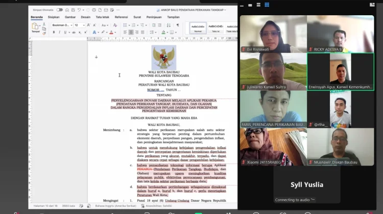 Kemenkum Sultra Harmonisasi Raperwali Pendataan Perikanan Pekabau