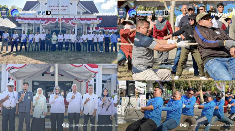 Lomba Tarik Tambang Meriahkan Peringatan HUT RI ke 81 di Wakatobi