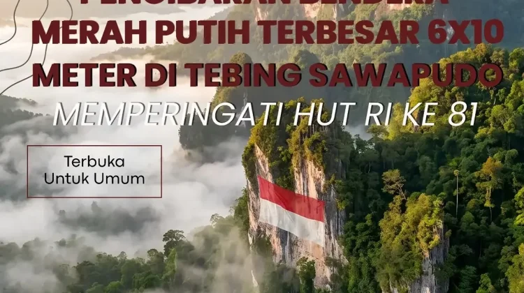 Amcalas Ajak Warga Kibarkan Bendera Raksasa di Sawapudo