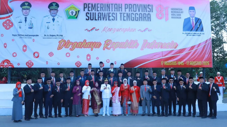 Hugua Tutup Rangkaian HUT RI dengan Penurunan Bendera di Sultra