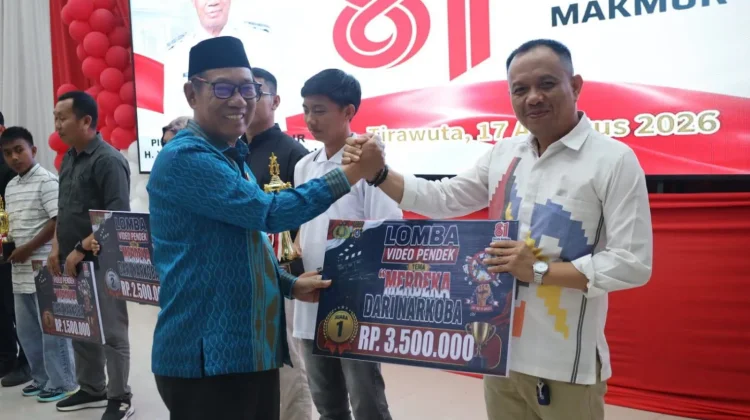 Ramah Tamah HUT ke-81 RI, Pemkab Koltim Beri Penghargaan Pemenang Lomba dan Paskibra