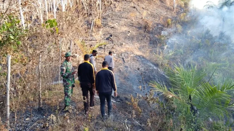 Patroli Polsek Kolono Berujung Pemadaman Kebakaran Kebun Jati