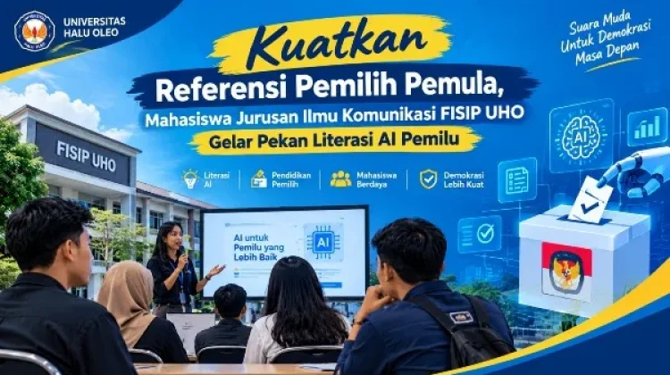 Pekan Literasi AI Pemilu Mahasiswa Jurusan Ilmu Komunikasi FISIP UHO