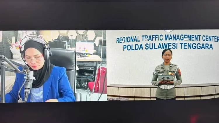 Ditlantas Polda Sultra dan RRI Kendari Sampaikan Update Arus Lalu Lintas