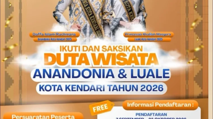 Pendaftaran Duta Wisata Kendari Dibuka hingga Oktober 2026