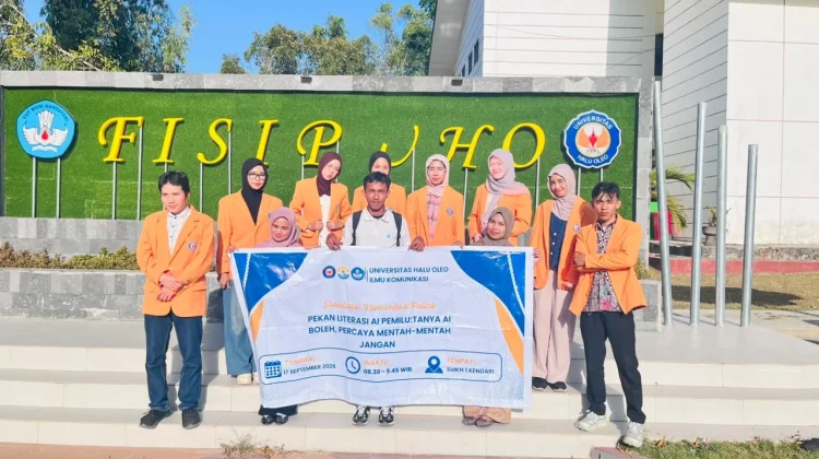 Mahasiswa Ilmu Komunikasi UHO Gelar Pekan Literasi AI Pemilu 2029