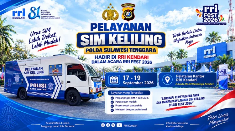 SIM Keliling Polda Sultra Hadir di RRI Fest 2026, Layani Perpanjangan SIM A dan C